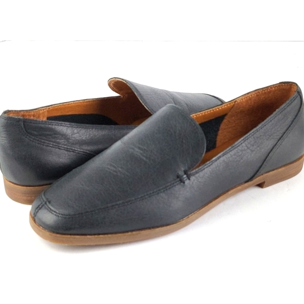 Lucky Brand Canyen Leather Loafer Flat Slip-on Black Like New